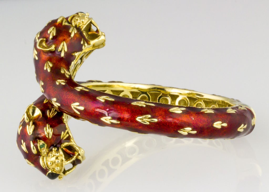 gold panther head bracelet