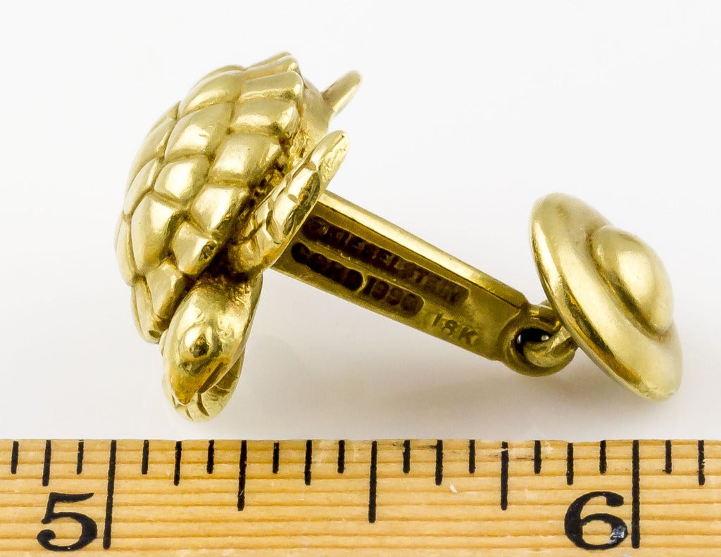 Women's Kieselstein-Cord Turtle Shaped Gold Cufflinks