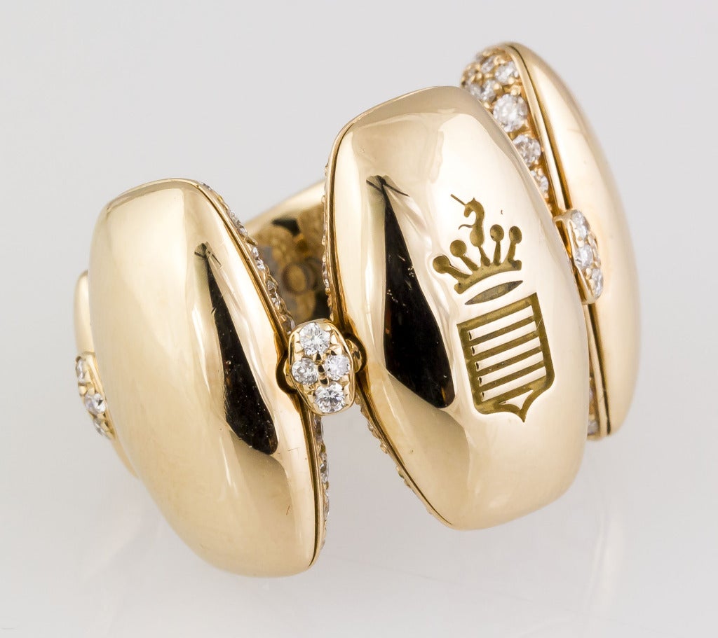 DE GRISOGONO ZUCCHERO Large Diamond Gold Flexible Ring 1