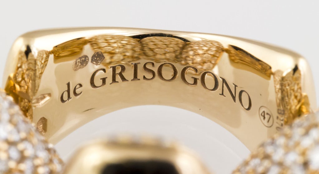 DE GRISOGONO ZUCCHERO Large Diamond Gold Flexible Ring 2