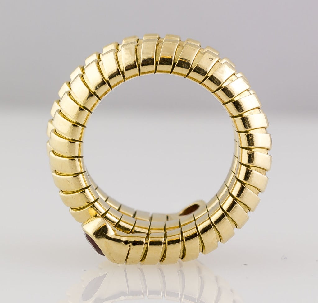 Women's Marina B. Ruby and Gold Flexible Coil Ring