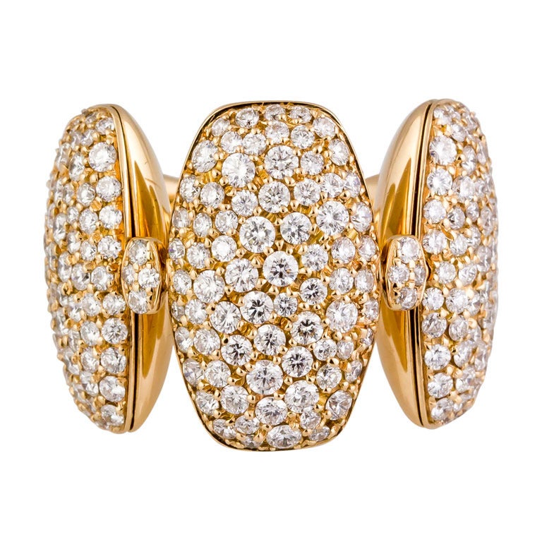 DE GRISOGONO ZUCCHERO Großer flexibler Diamantring aus Gold