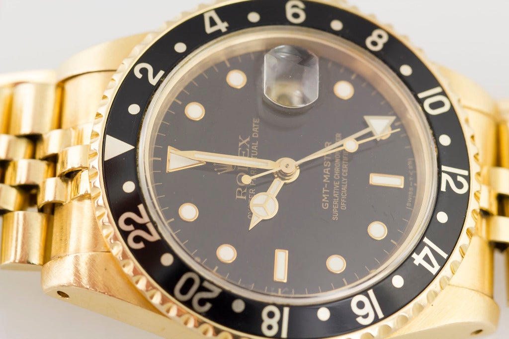 Rolex Yellow Gold GMT Master Jubilee Bracelet Automatic Wristwatch 2