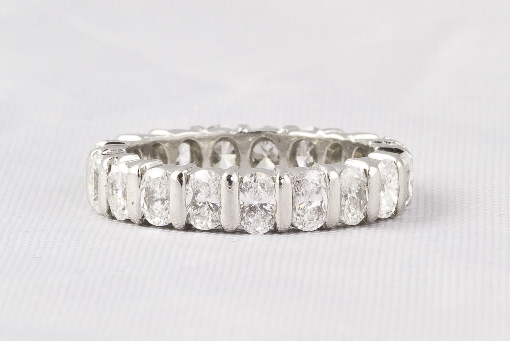 HARRY WINSTON Platinum 3.0cts Oval Cut Diamond Band Size 5.5