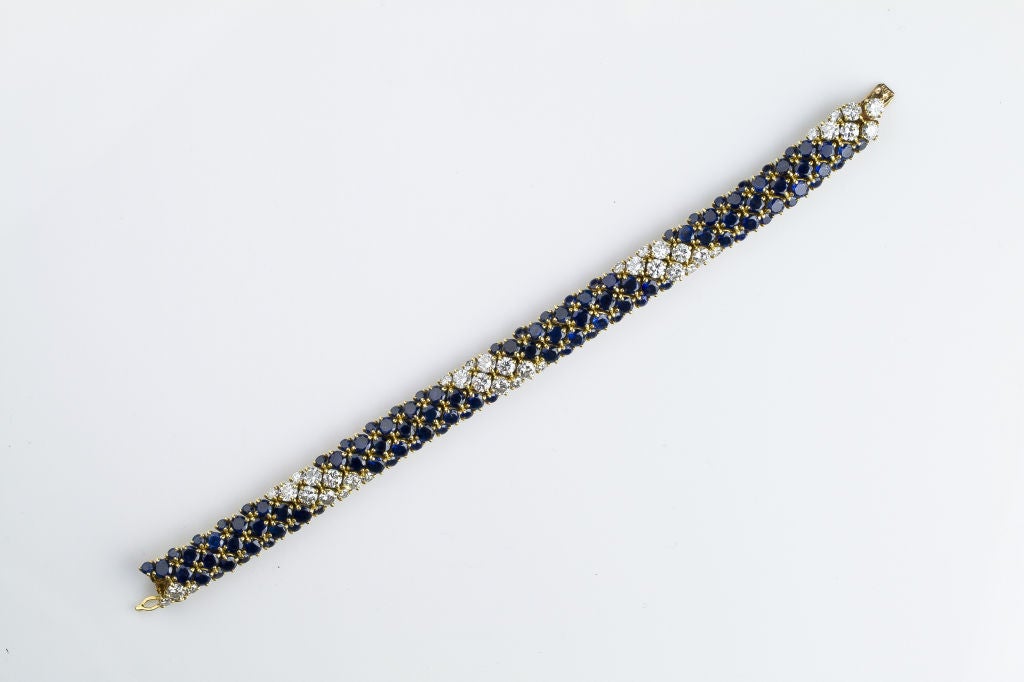VAN CLEEF ARPELS VCA 18k Gold Sapphire Diamond Bracelet