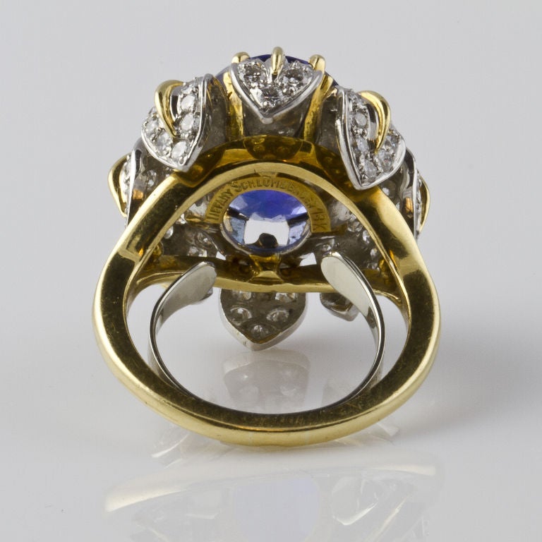 TIFFANY SCHLUMBERGER  Tanzanite Diamond Platinum 18K Gold Ring 1