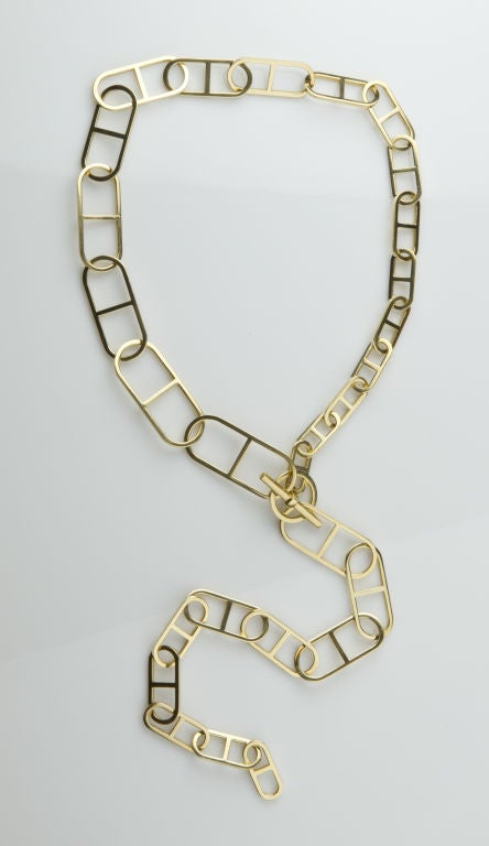 HERMES 18K Gold Chaine D'Anche Adjustable Necklace