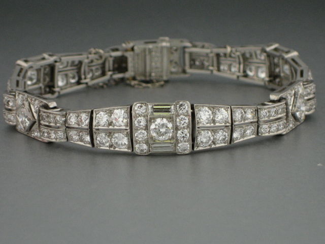 art deco platinum diamond bracelet