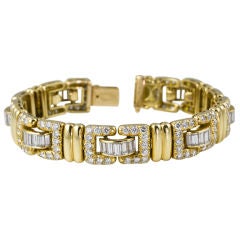 Tiffany & Co. French 18 Karat Yellow Gold 11 Carat Diamond Bracelet