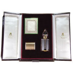 ASPREY Gold Enamel Diamond Sultan of Brunei 3pcs. Gift Set