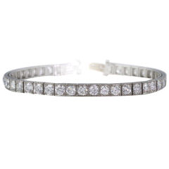 Antique TIFFANY & CO. Art Deco Platinum 13cts Diamond Line Bracelet