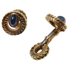 VAN CLEEF & ARPELS sapphire and gold cufflinks