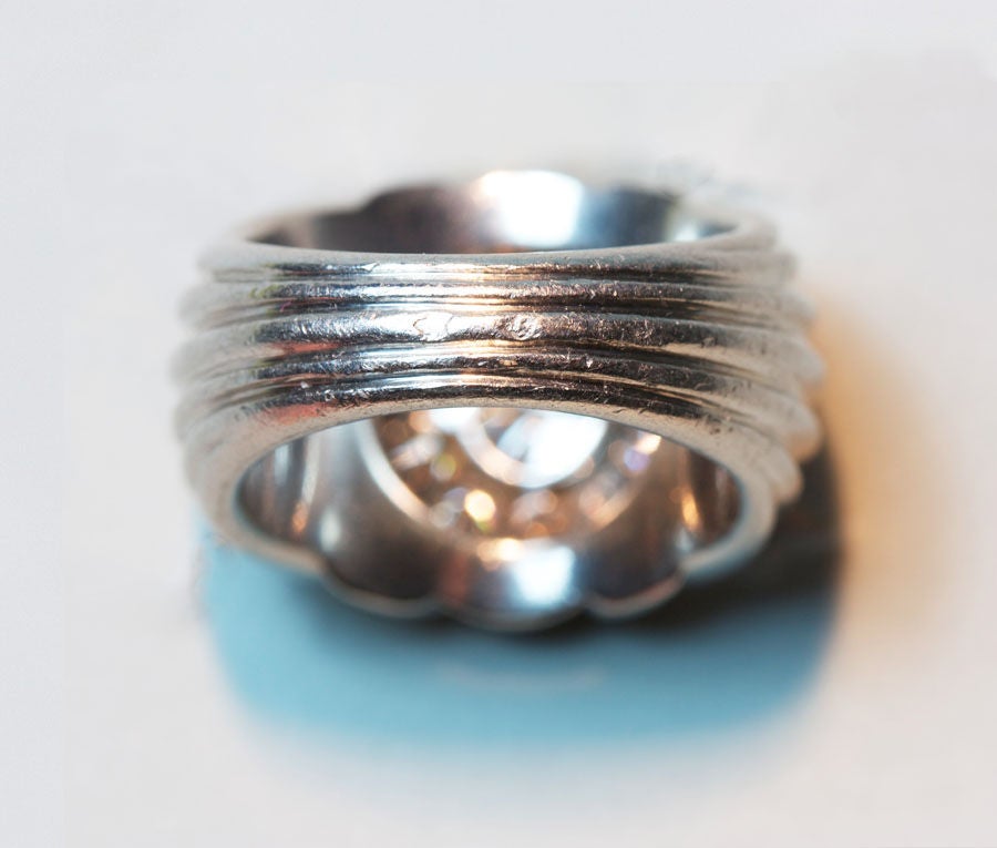 GEORGE L'ENFANT Bague en platine et diamants Bon état - En vente à Amsterdam, NL