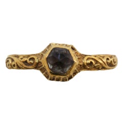 17th Century Rock Crystal and Gold Ring