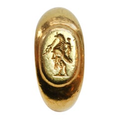 Large Roman Gold Gryllos Intaglio Ring