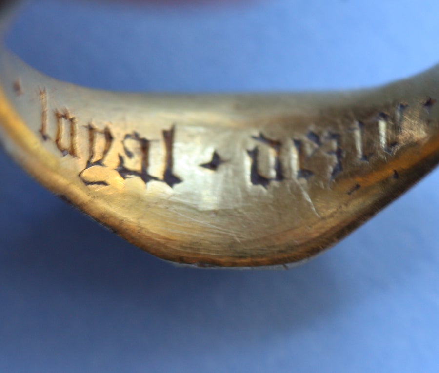 Important Medieval Octahedron Cut Sapphire and Gold Ring 1