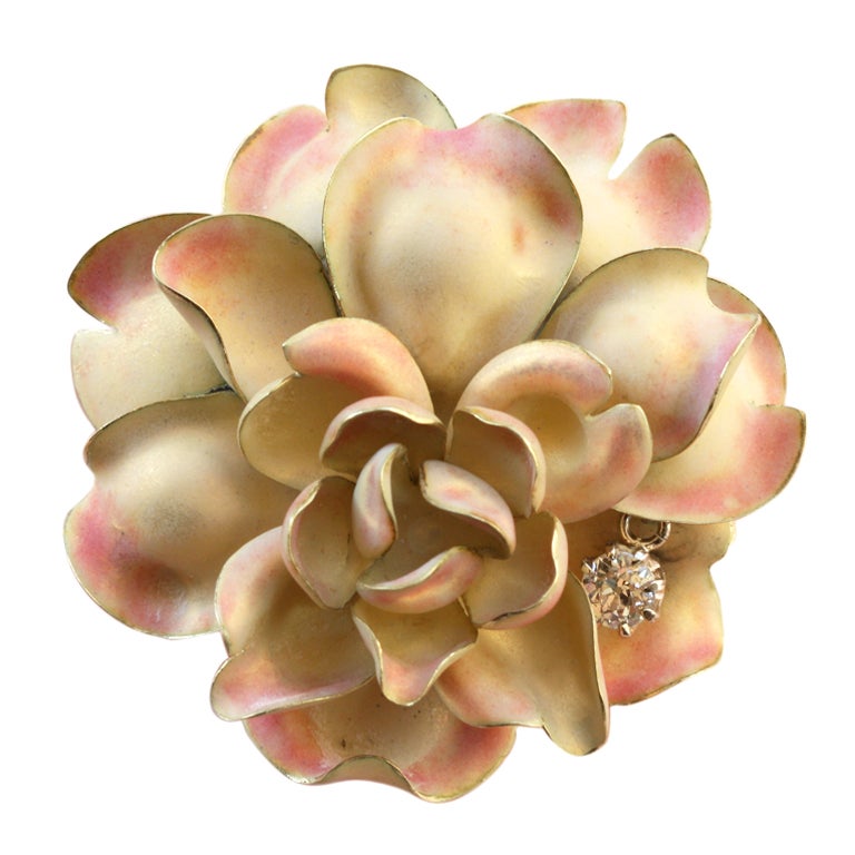 a Large Art Nouveau Flower Brooch