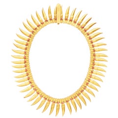Important Gold and Ruby Jasmine Necklace