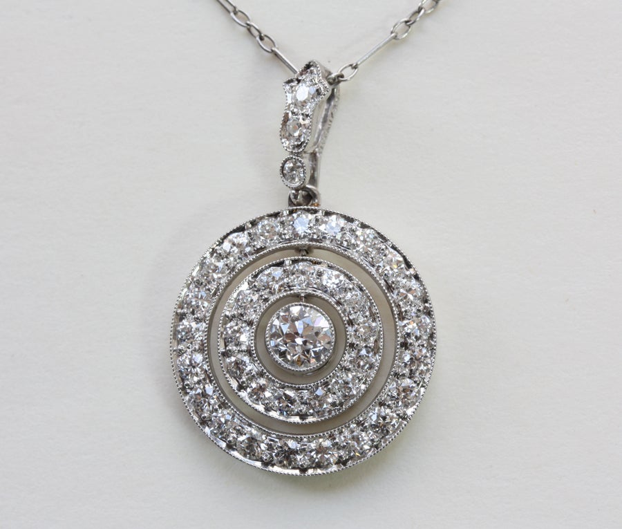 TIFFANY & CO. Diamond and Platinum Target Pendant