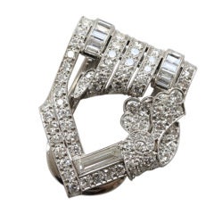 Antique BAILEY, BANKS & BIDDLE Diamond and Platinum Clip Brooch