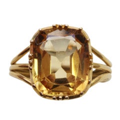 Antique Yellow Topaz Ring