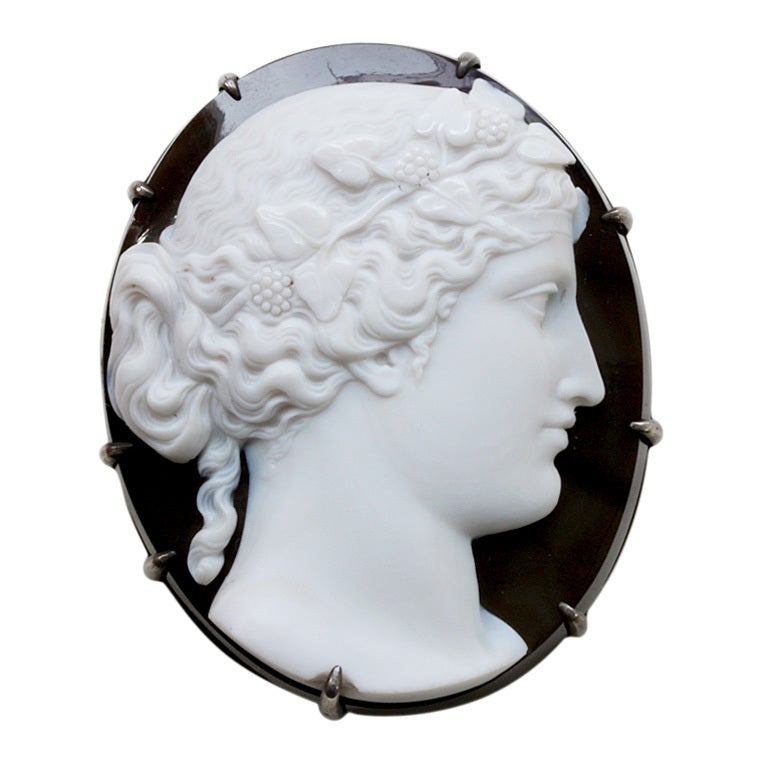 Large Onyx Cameo representing a Bacchante