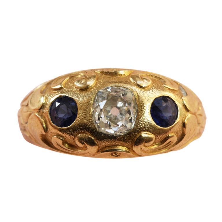 Diamond and Sapphire Gold Ring