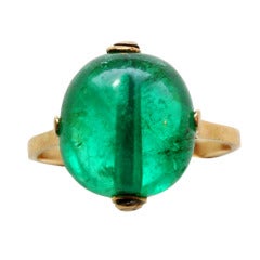 Gold Moghul Emerald Bead Ring