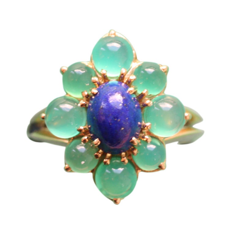 BOUCHERON Lapis and Agate Gold Ring