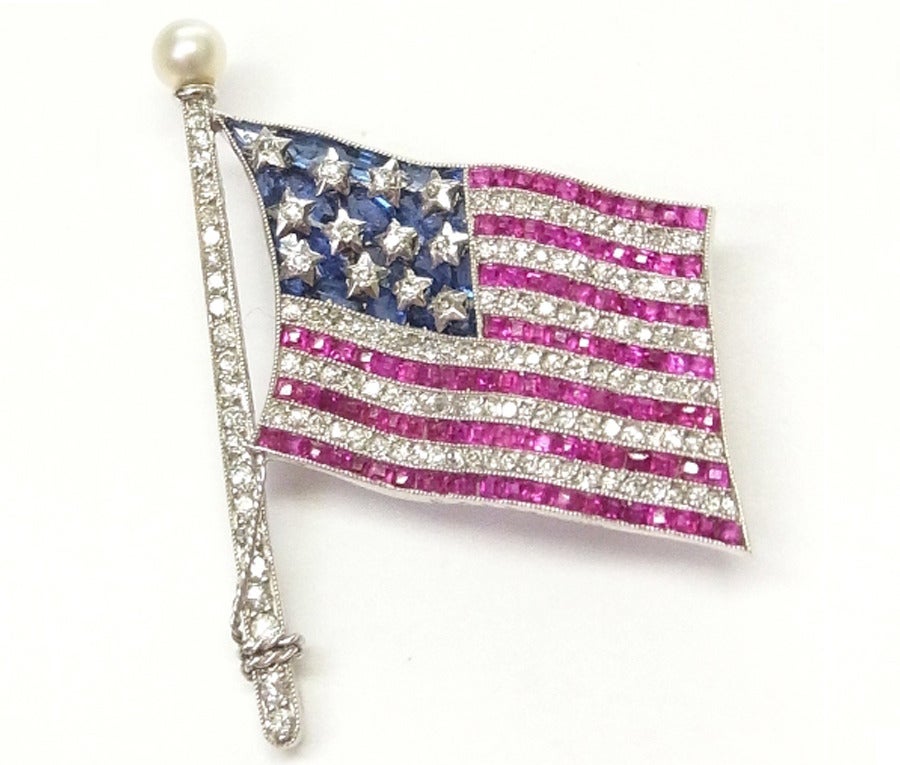 Bailey Banks & Biddle American Flag Brooch