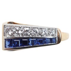 Vintage C.J. Auger Sapphire Diamond Ring