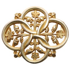 Louis Wiese Gold Neo Gothic Brooch