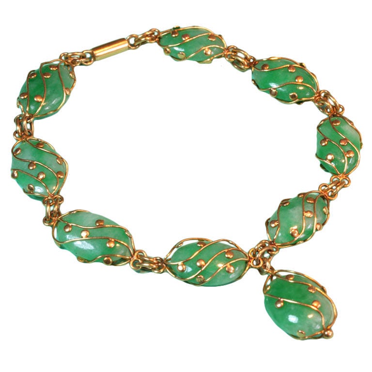 Jade pebble bracelet