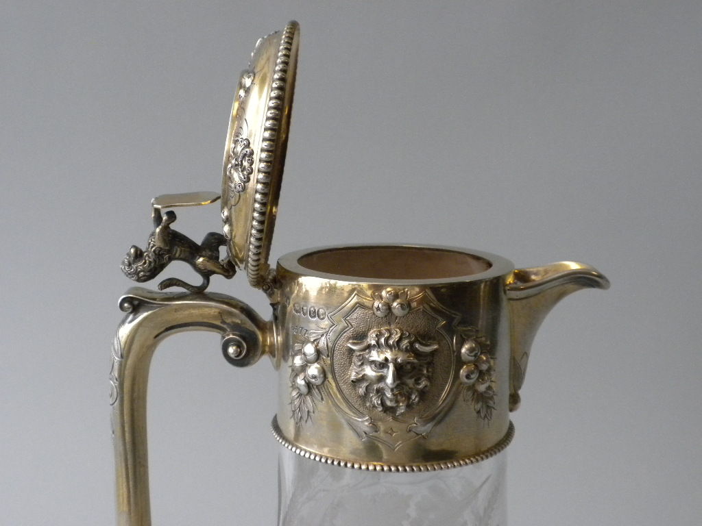 John Figg Victorian Silver Gilt Mounted Decanter, London, 1860 In Excellent Condition In New York, NY