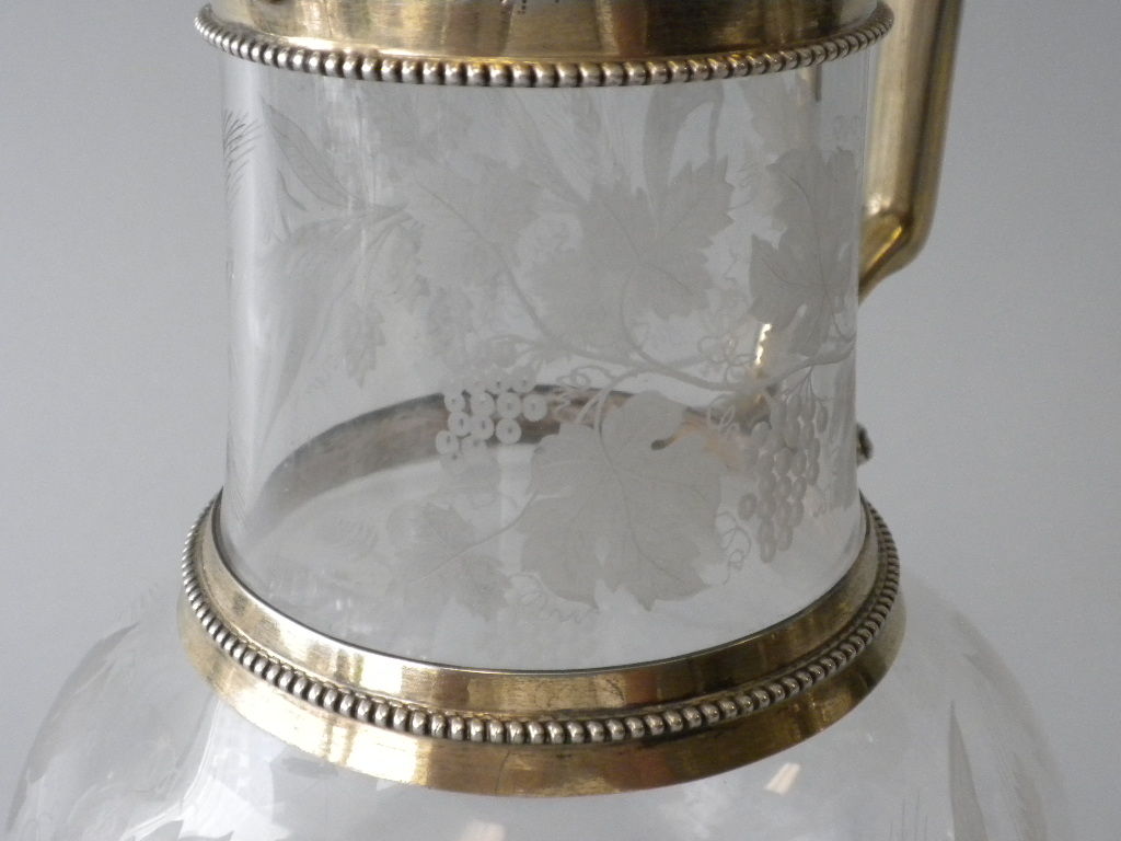 19th Century John Figg Victorian Silver Gilt Mounted Decanter, London, 1860