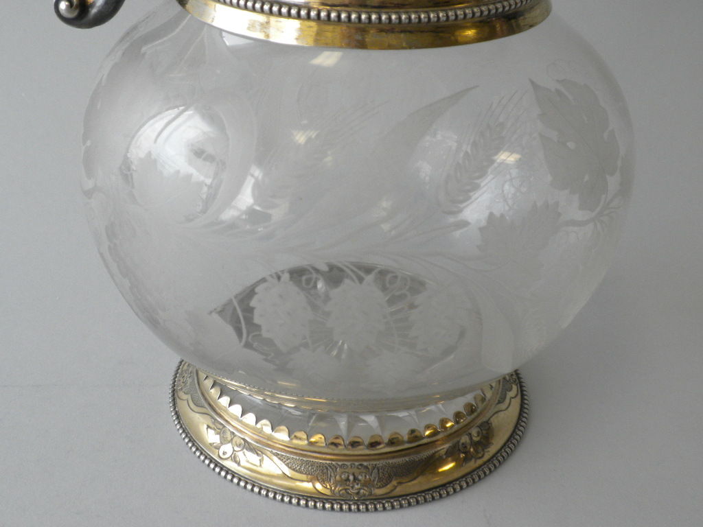 John Figg Victorian Silver Gilt Mounted Decanter, London, 1860 1