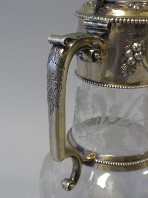 John Figg Victorian Silver Gilt Mounted Decanter, London, 1860 3