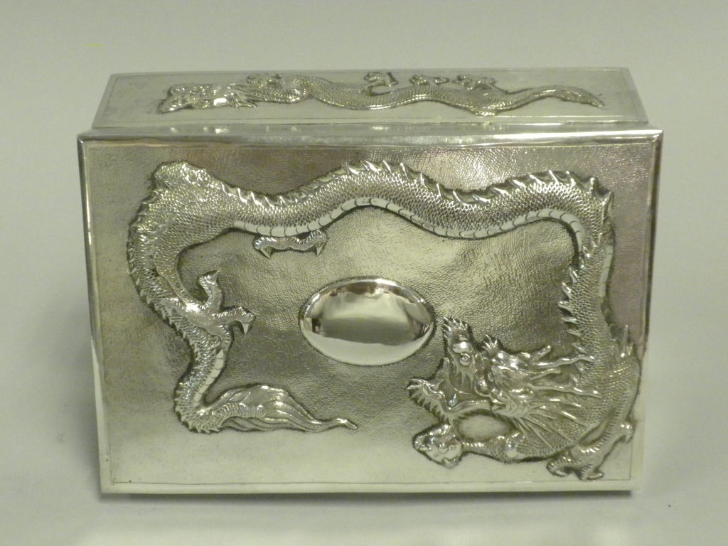 Antique Chinese Silver Table Box, Yoksang, Circa 1890 1