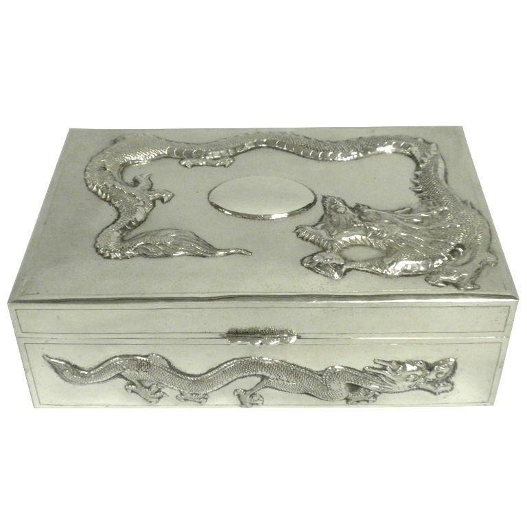 Antique Chinese Silver Table Box, Yoksang, Circa 1890