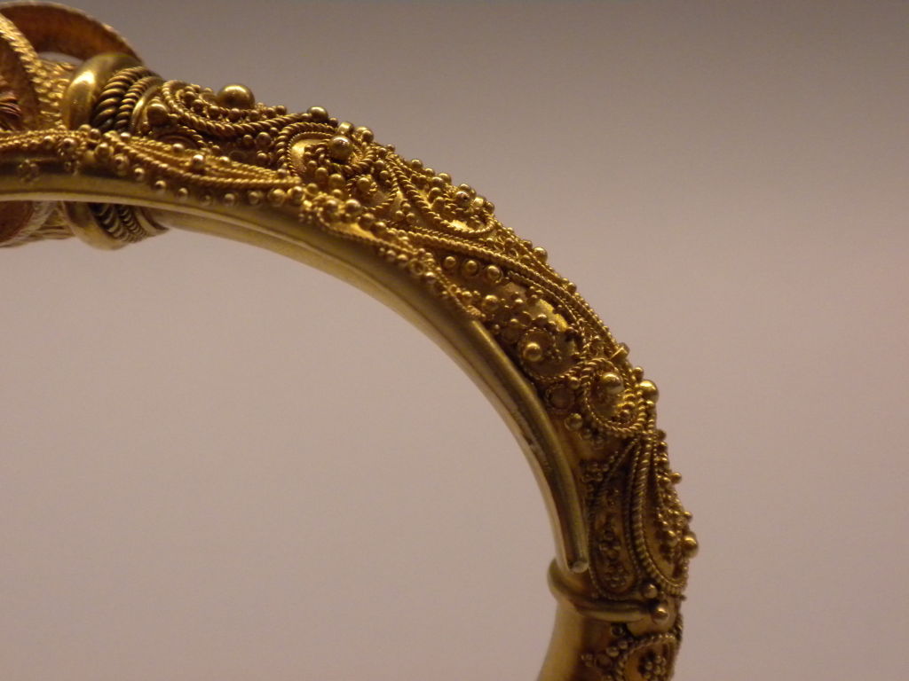 Antique Victorian Gold Bangle Bracelet, Circa 1880 4
