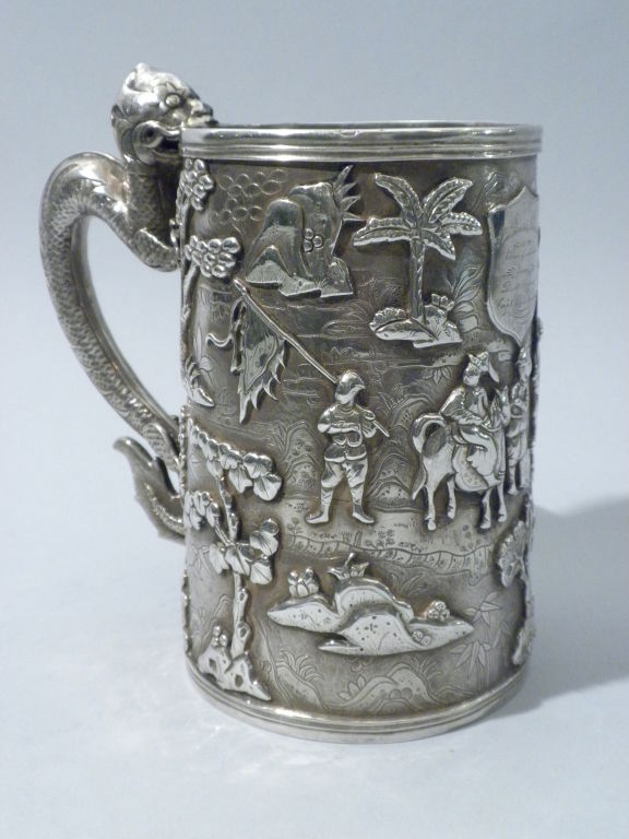Antique Chinese Silver Tankard, HCH, 1892-1894