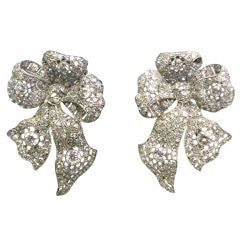 Edwardian Diamond Platinum Brooches/Earrings Circa 1910