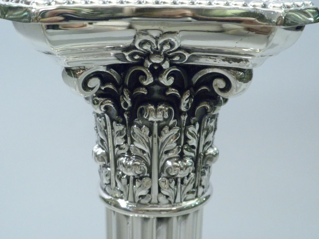 Pair of GORHAM Sterling Column Candlesticks Dated 1908 3
