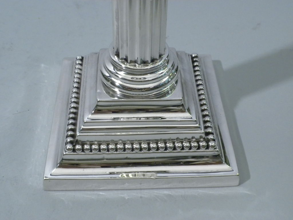 Pair of GORHAM Sterling Column Candlesticks Dated 1908 4