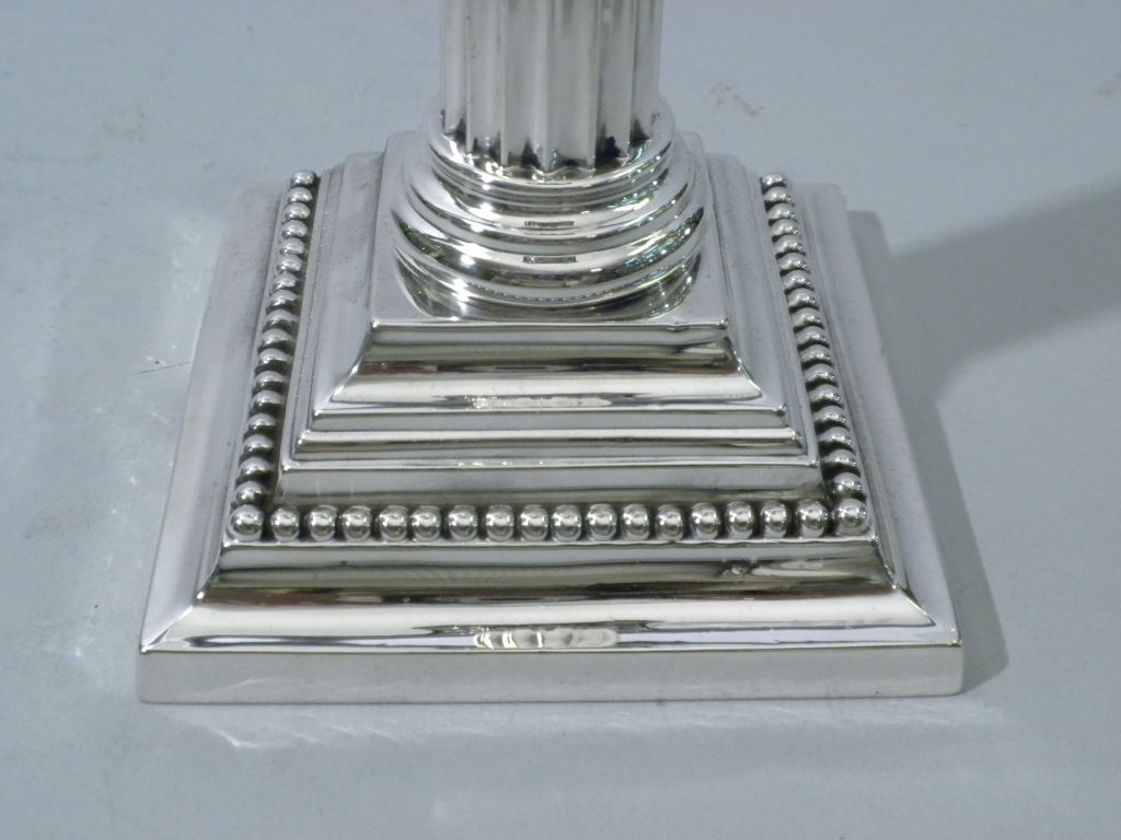 Pair of GORHAM Sterling Column Candlesticks Dated 1908 5