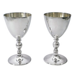 Pair of Asprey Silver Goblets, London, 1996
