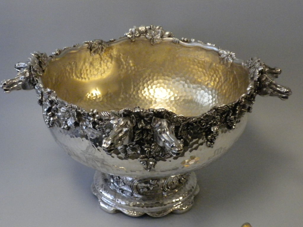 Important TIFFANY & CO. Sterling Silver Punch Bowl and Ladle 1