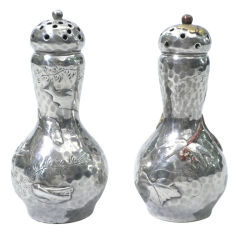 TIFFANY & CO. Sterling Mixed Metals Salt & Peppers Circa 1878