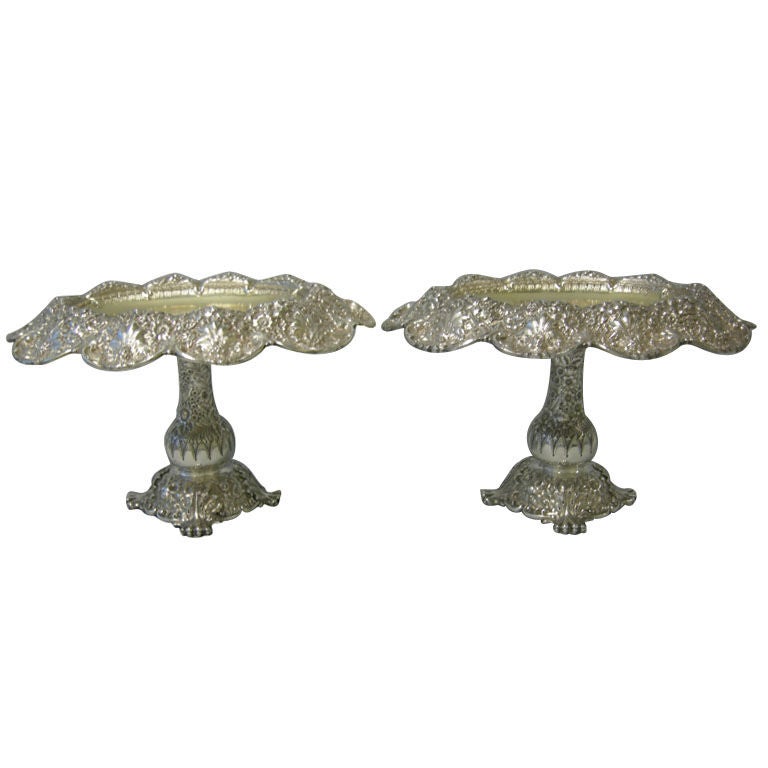  Pair of  Tiffany & Co. Sterling Compotes, Circa 1880
