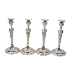 Set of Four English Sterling Candlesticks 1904